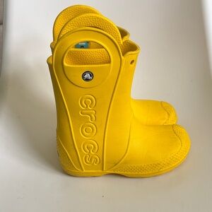 CROCS Kids Bright Yellow Rain Boots 13C
